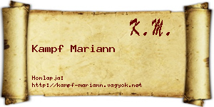 Kampf Mariann névjegykártya